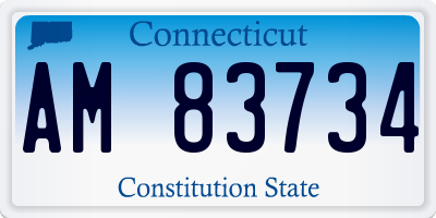 CT license plate AM83734