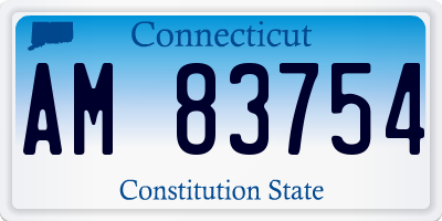 CT license plate AM83754
