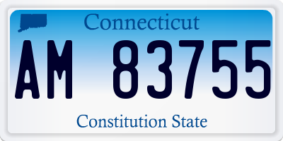 CT license plate AM83755