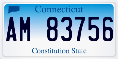 CT license plate AM83756
