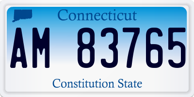 CT license plate AM83765