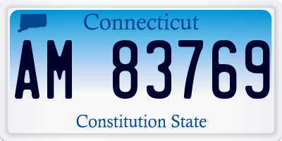 CT license plate AM83769