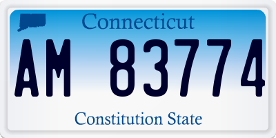 CT license plate AM83774