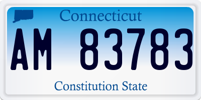 CT license plate AM83783