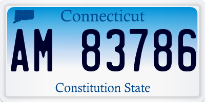 CT license plate AM83786
