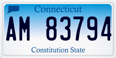 CT license plate AM83794