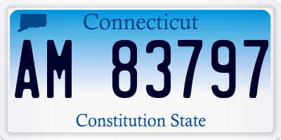 CT license plate AM83797