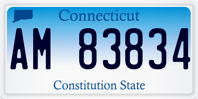 CT license plate AM83834
