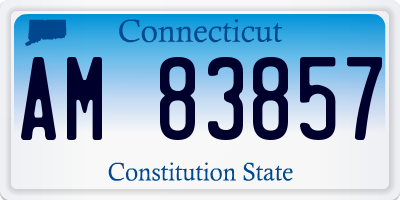 CT license plate AM83857