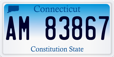 CT license plate AM83867