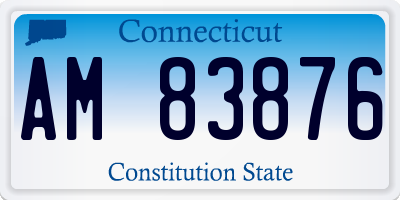 CT license plate AM83876