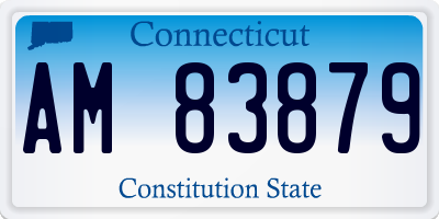 CT license plate AM83879