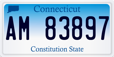 CT license plate AM83897