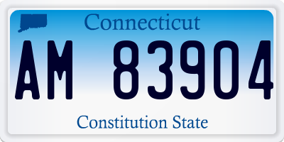 CT license plate AM83904