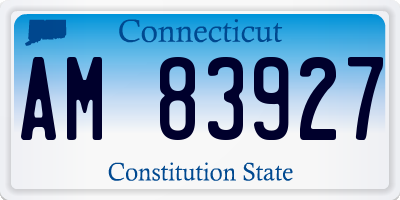 CT license plate AM83927