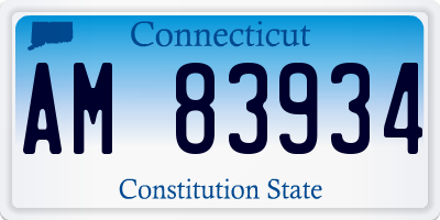 CT license plate AM83934