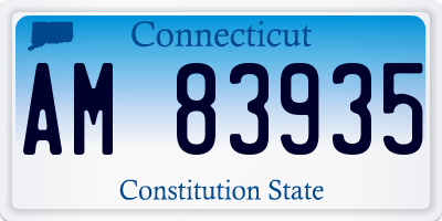 CT license plate AM83935