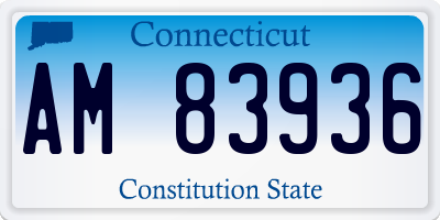 CT license plate AM83936