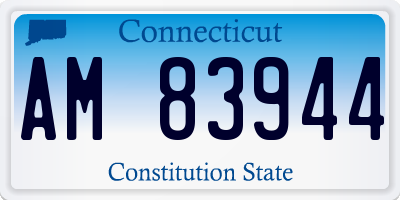 CT license plate AM83944