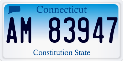 CT license plate AM83947