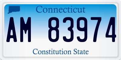 CT license plate AM83974