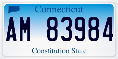 CT license plate AM83984