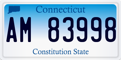 CT license plate AM83998