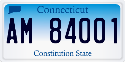 CT license plate AM84001