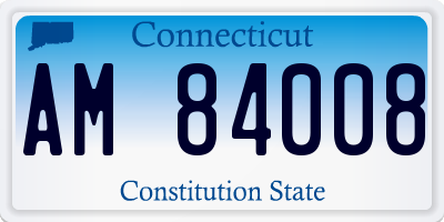 CT license plate AM84008