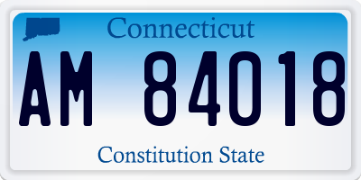 CT license plate AM84018