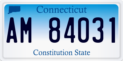 CT license plate AM84031