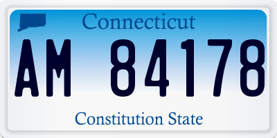 CT license plate AM84178