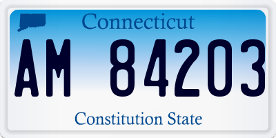 CT license plate AM84203