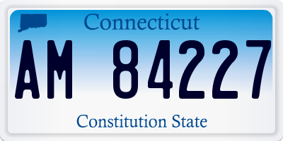 CT license plate AM84227