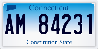 CT license plate AM84231