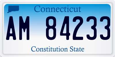 CT license plate AM84233