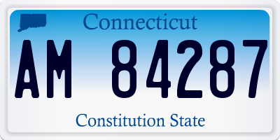 CT license plate AM84287