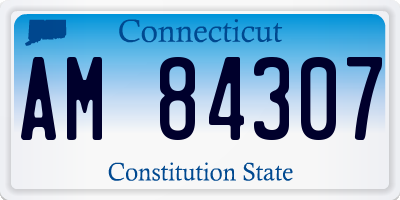 CT license plate AM84307