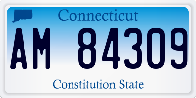 CT license plate AM84309