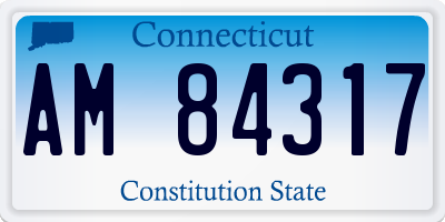 CT license plate AM84317