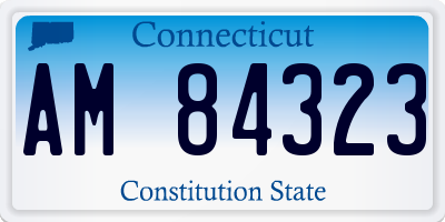 CT license plate AM84323