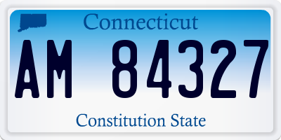 CT license plate AM84327