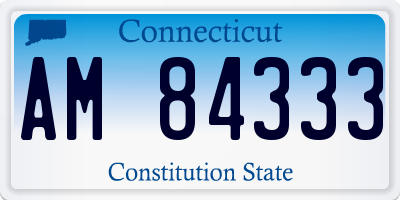 CT license plate AM84333