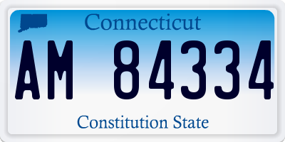 CT license plate AM84334