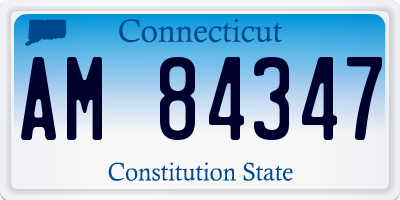 CT license plate AM84347