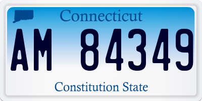 CT license plate AM84349