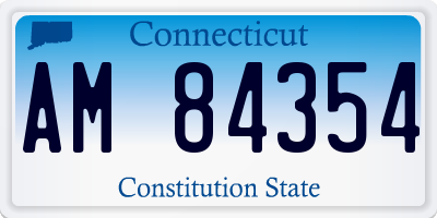 CT license plate AM84354