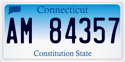 CT license plate AM84357
