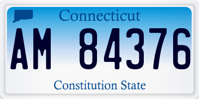 CT license plate AM84376