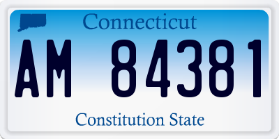 CT license plate AM84381